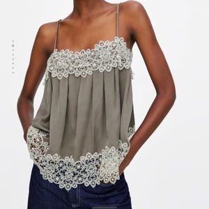 Zara lingerie style blouse